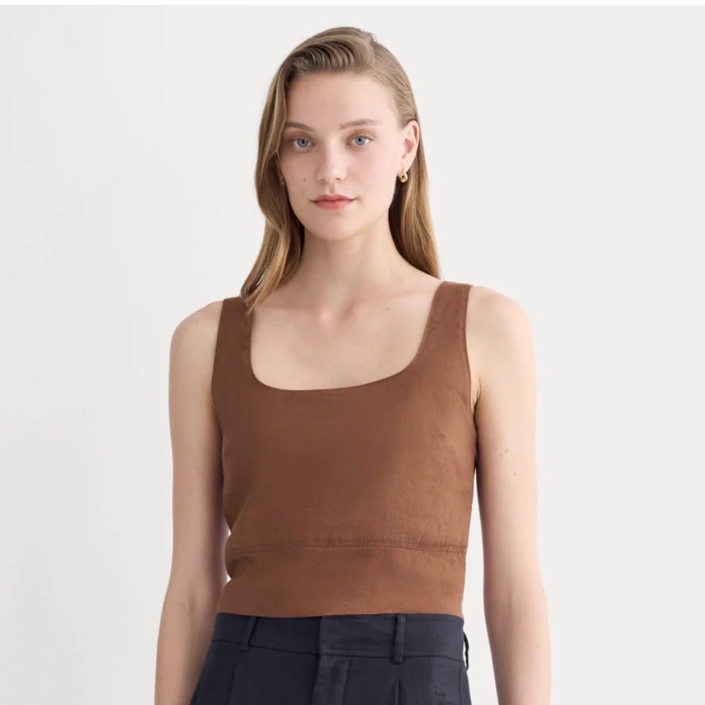 Everlane THE SQUARE TANK IN STRETCH LINEN